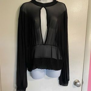 Paper Tee Sheer long sleeve top size 3x